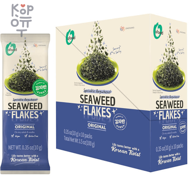 Daesang Dried Seaweed Flakes Original - Хлопья морской капусты с оригинальным вкусом в порционной упаковке, 10гр.*120шт. в коробке