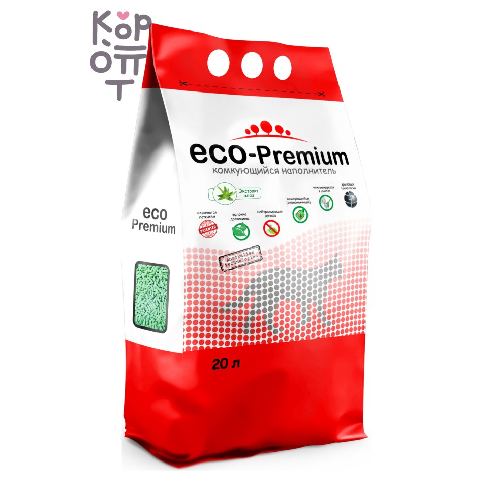 ECO-Premium Алоэ комкующийся — растительный наполнитель для кошачьего туалета