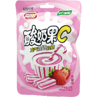 Конфеты VC Yogurt Fruit C - Газированная Йогуртовая помадка с витамином С и вкусом Клубники