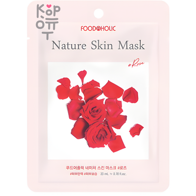 FOODAHOLIC Rose Nature Skin Mask - Тканевая маска с экстрактом лепестков Роз, 23 мл