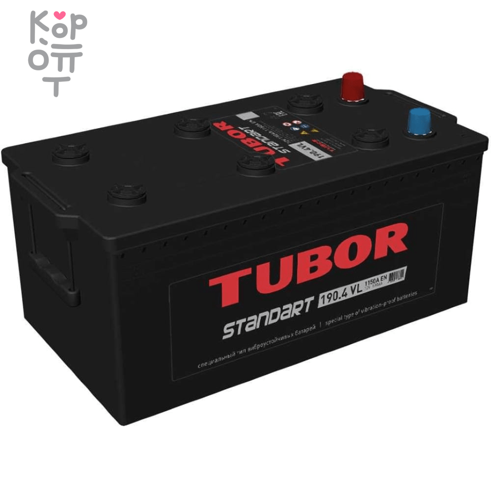 Аккумулятор TUBOR STANDART 6СТ-190.4 VL, 190A, B type ( R )