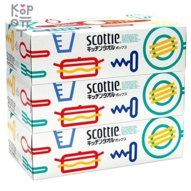 Scottie Kitchen Towel Bo - Двухслойные бумажные кухонные полотенца 75шт. * 3уп. — Корейские товары для всей семьи(КорОпт)
