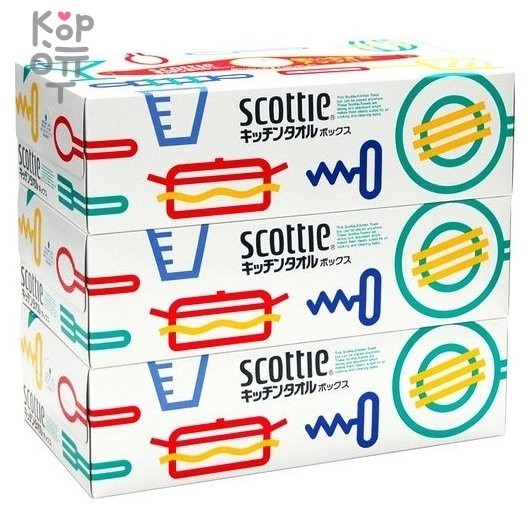 Scottie Kitchen Towel Bo - Двухслойные бумажные кухонные полотенца 75шт. * 3уп., купить с доставкой на дом фото 1 &mdash; Корейские товары для всей семьи(КорОпт)