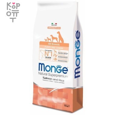 Monge Dog Speciality Puppy&amp;Junior корм для щенков всех пород лосось с рисом 12 кг — Корейские товары для всей семьи(КорОпт)