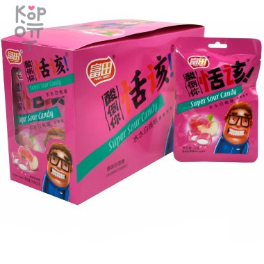 Кислая сэндвич карамель Food Sweet Super Sour Candy - Зубы свело со вкусом белого Персика &mdash; Корейские товары для всей семьи(КорОпт)