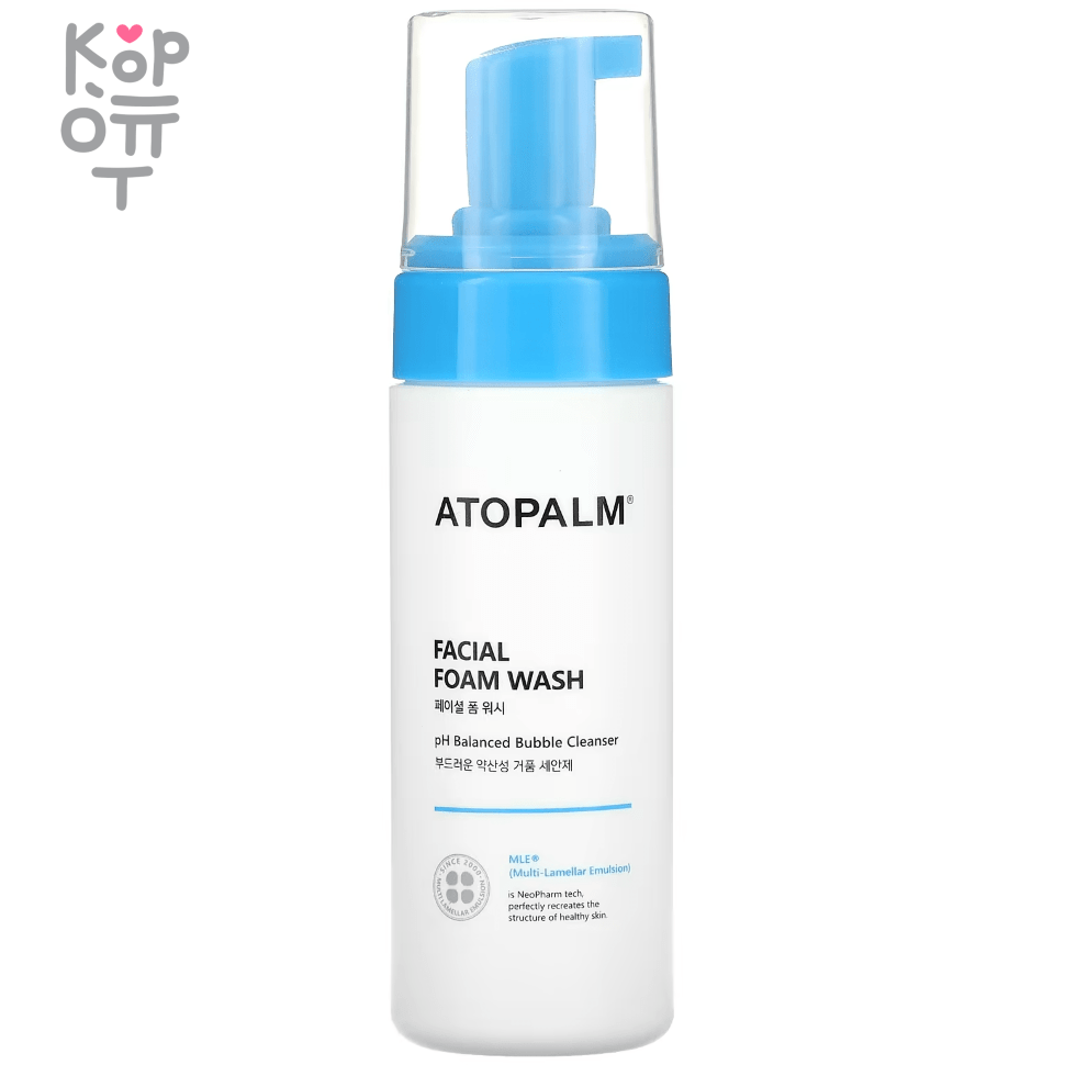 Atopalm Facial Foam Wash - Мягкая кислородная пенка для чувствительной кожи лица с низким pH 150мл., купить с доставкой на дом фото 1 &mdash; Корейские товары для всей семьи(КорОпт)