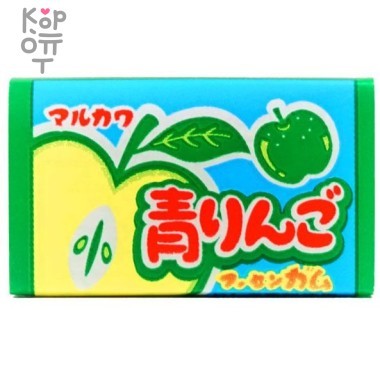 Marukawa Green apple gum - Жевательная резинка со вкусом зеленого яблока, 5,5гр. — Корейские товары для всей семьи(КорОпт)