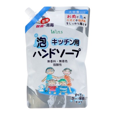 Nihon Кухонное мыло-пенка "Kitchen Hand Soap Wins" для рук с антибактериальным и дезодорирующим эффектом 540 мл