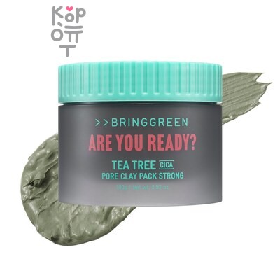 Bring Green Tea Tree Cica Pore Clay Pack Strong - Маска для пор с глиной и чайным деревом 100 г