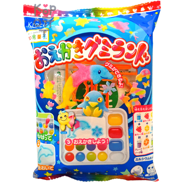 Kracie Poppin Cookin Oekaki Gummi Land - Набор для создания жевательных конфет Разноцветный Жевательный Мир.