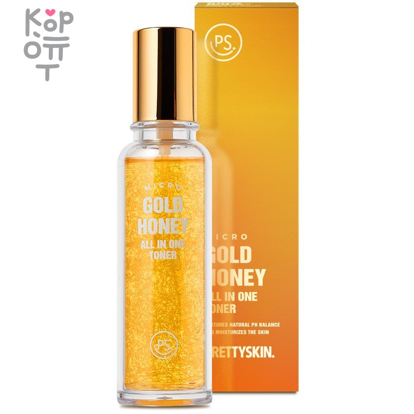 Pretty Skin Micro Gold Honey All-in-One Toner - Универсальный тонер с микро частицами золота и медом 140мл.    , купить с доставкой на дом фото 1 — Корейские товары для всей семьи(КорОпт)