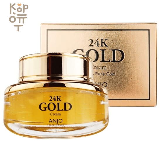 ANJO 24K Gold Face Cream - Антивозрастной крем для лица с Золотом 50мл.  , купить с доставкой на дом фото 1 &mdash; Корейские товары для всей семьи(КорОпт)