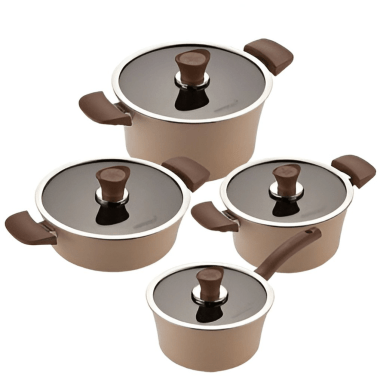 Кастрюля с крышкой IH HappyCall Eden Pot с двумя ручками, миндально-бежевый цвет &mdash; Корейские товары для всей семьи(КорОпт)