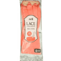 Clean Wrap Lace Late Glove - Перчатки из натурального латекса с внутренним покрытием, укороченные, с крючками для сушки, коралловые.