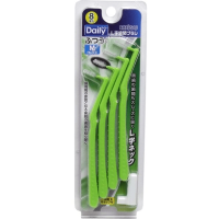 EBISU Daily Type Interdental Brush - Ёршик межзубный ИЗОГНУТОЙ ФОРМЫ на длинной эргономичной ручке (с колпачком) 8шт.