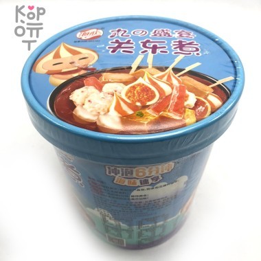 Лапша быстрого приготовления из морепродуктов, Золотой суп со вкусом маринованной капусты, синяя, Haixin Guandong, 185гр. &mdash; Корейские товары для всей семьи(КорОпт)