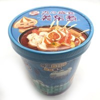 Лапша быстрого приготовления из морепродуктов, Золотой суп со вкусом маринованной капусты, синяя, Haixin Guandong, 185гр.