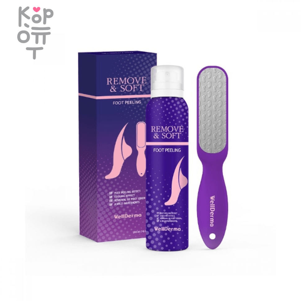 Wellderma Remove & Soft Foot Peeling - Пилинг для ног 180мл., купить с доставкой на дом фото 1 — Корейские товары для всей семьи(КорОпт)