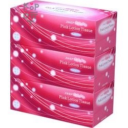 Kami Shodji ELLEMOI Pink Бумажные розовые двухслойные салфетки с коэнзимом Q10 180шт (спайка 3 пачки)