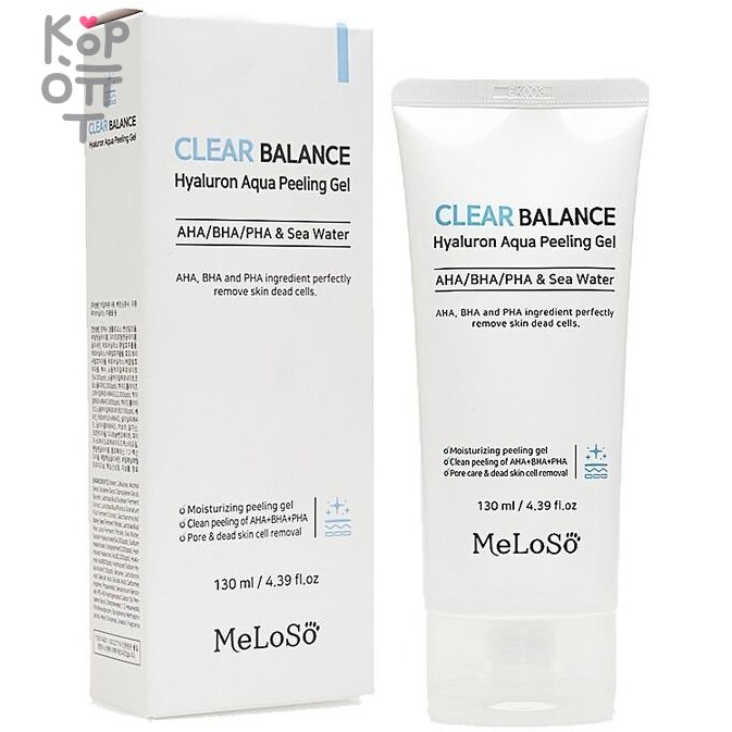Meloso Clear Balance Hyaluron Aqua Peeling Gel - Пилинг-гель для лица, 130мл.  