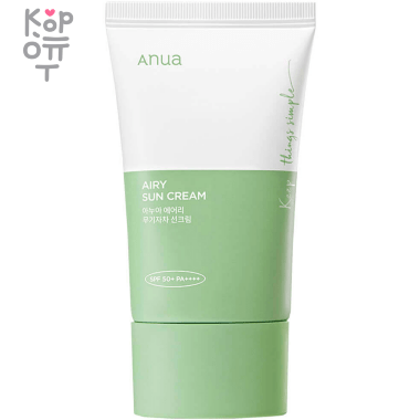 Anua Airy Sun Cream SPF 50+ PA++++ - Солнцезащитный минеральный крем для кожи с экстрактом Хауттюйнии 50мл.   — Корейские товары для всей семьи(КорОпт)