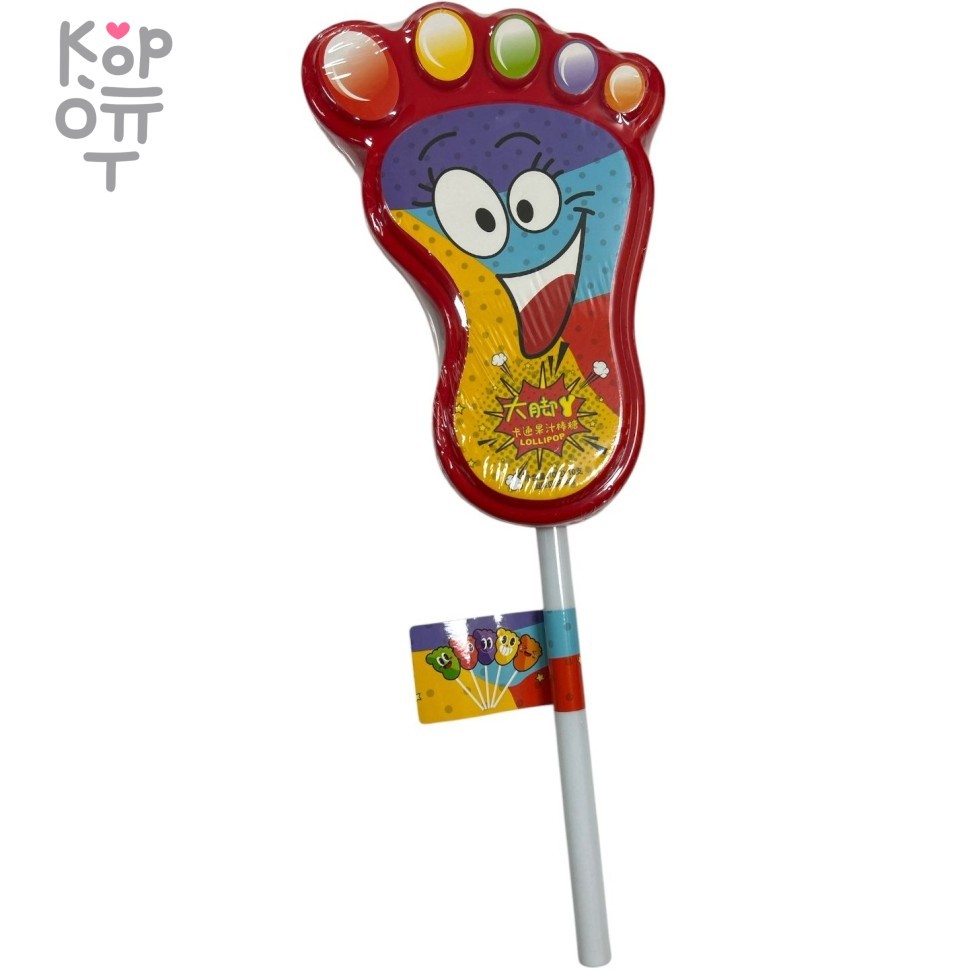 Леденец на палочке Big Foot Sugar - Лапа йетти, Гигантский леденец + наклейки, купить с доставкой на дом фото 1 — Корейские товары для всей семьи(КорОпт)