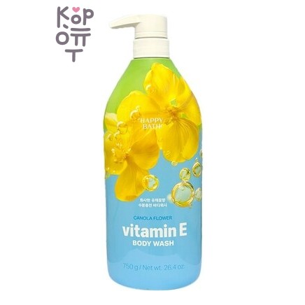 Happy Bath Canola Flower Vitamin E Body Wash - Гель для душа с витамином Е Цветок Канола, 750 мл