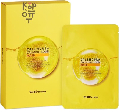 WellDerma Mask Calming Soon Calendula - Маска для лица успокаивающая с экстрактом календулы, 30 мл