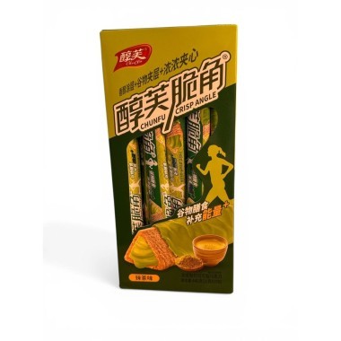 Chunfu Crisp Angle Cakes - Хрустящее злаковое Фитнес печенье с кремовой начинкой и вкусом Матчи &mdash; Корейские товары для всей семьи(КорОпт)