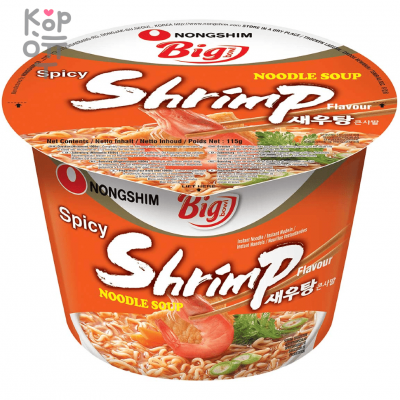 Лапша сублимированная NONGSHIM Big Bowl Shrimp Flovour - со вкусом креветки, 115гр. (коробка 16шт.)