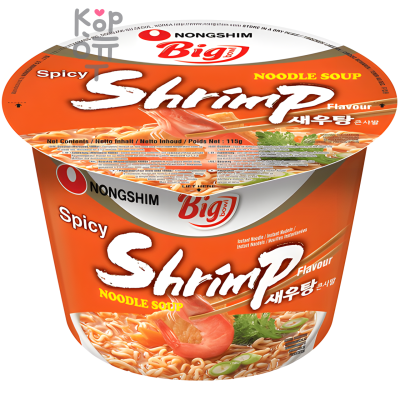 NONGSHIM Big Bowl Shrimp Flovour Лапша сублимированная со вкусом креветки, 115 г