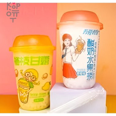Йогуртовый напиток Hunan Little Jiajia с кусочками фруктов, кокоса и вкусом Персика, 450мл. — Корейские товары для всей семьи(КорОпт)