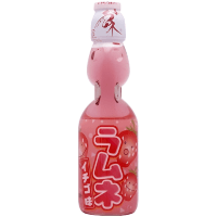 Hata Kosen Strawberry Ramune Напиток безалкогольный газированный Рамуне со вкусом клубники, 200 мл