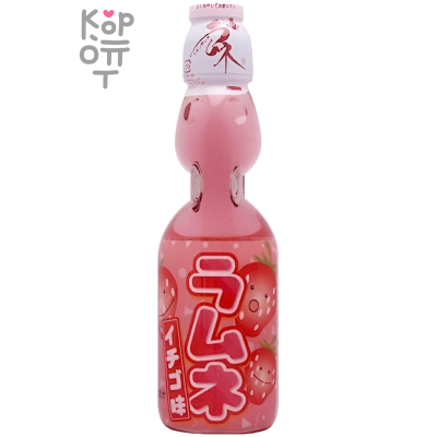Hata Kosen Strawberry Ramune Напиток безалкогольный газированный Рамуне со вкусом клубники, 200 мл