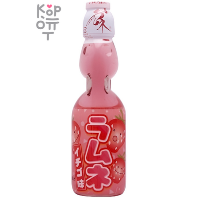 Hata Kosen Strawberry Ramune Напиток безалкогольный газированный Рамуне со вкусом клубники, 200 мл