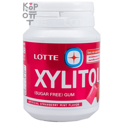 Xylitol Strawberry Mint Lotte — Резинка жевательная с клубникой и мятой, 58 г