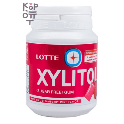 Xylitol Strawberry Mint Lotte — Резинка жевательная с клубникой и мятой, 58 г