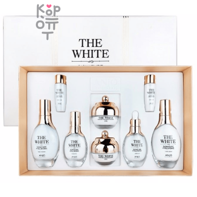 ANJO The White Signature Hyaluronic Skin Care 6 Set - Отбеливающий набор с Гиалуроновой Кислотой.
