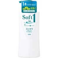 LION "Soft in one" Дезодорирующий Шампунь-ополаскиватель смягчающий- экстракт водорослей и минералов
