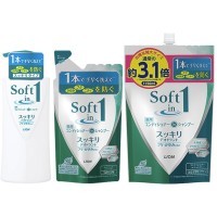 LION "Soft in one" Дезодорирующий Шампунь-ополаскиватель смягчающий- экстракт водорослей и минералов