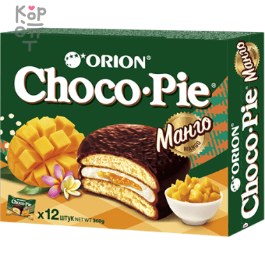 Orion Choco Pie Mango Чоко пай Орион Манго — Корейские товары для всей семьи(КорОпт)
