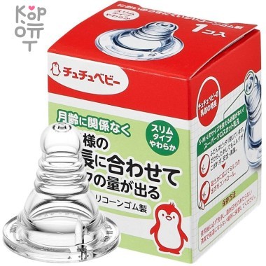 Chu Chu Baby Сменная мягкая силиконовая соска для бутылочки с узким горлышком — Корейские товары для всей семьи(КорОпт)