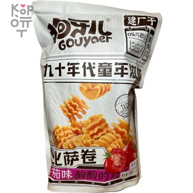 GOUYAer Pizza Rolls Чипсы Пицца Ролл Спайси рифленые со вкусом томата, 288гр. &mdash; Корейские товары для всей семьи(КорОпт)