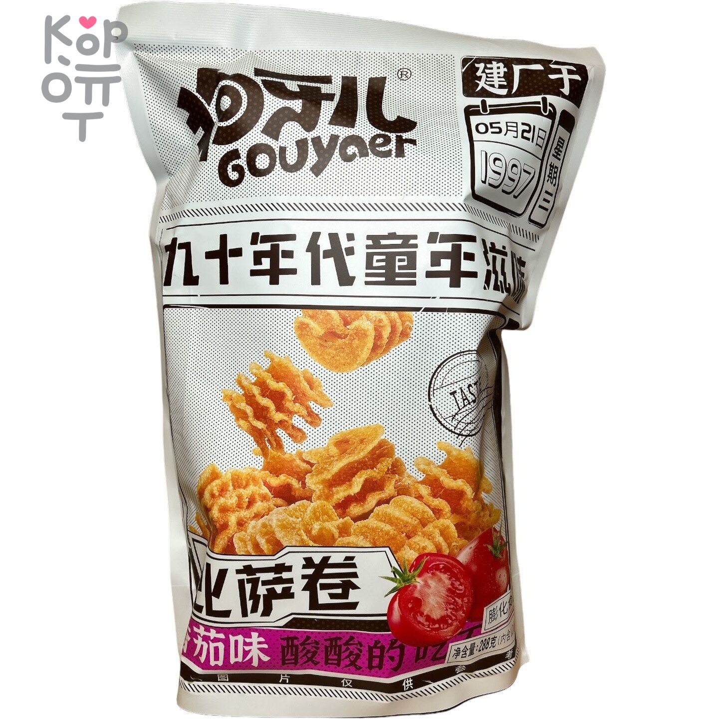 GOUYAer Pizza Rolls Чипсы Пицца Ролл Спайси рифленые со вкусом томата, 288гр.