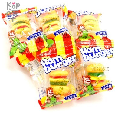 Мармелад цветной Hamburger фруктовый в виде гамбургера на ленте с подвесом — Корейские товары для всей семьи(КорОпт)