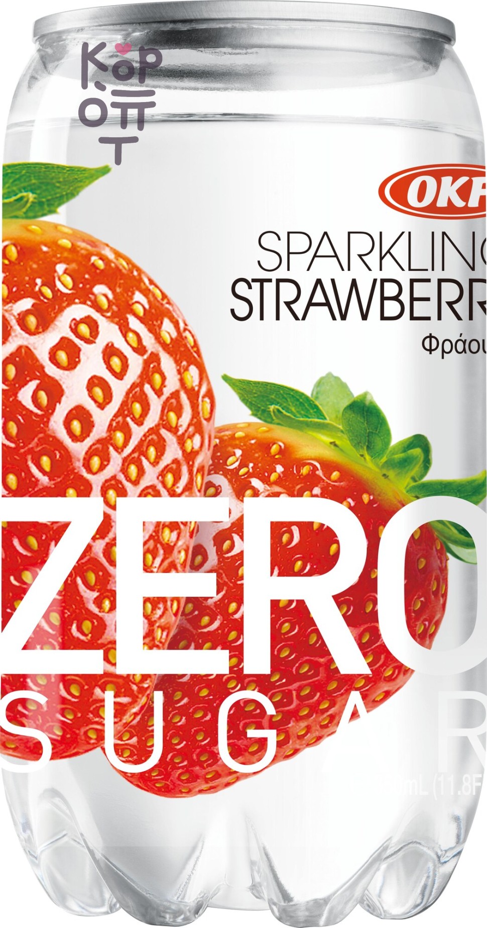 OKF Sparkling Zero Sugar Strawberry - Газированный освежающий напиток без сахара, со вкусом клубники 350мл.