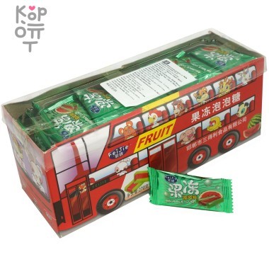 Желейная жевательная резинка со вкусом Арбуза FeiJie Jelly Bubble Gum Автобус — Корейские товары для всей семьи(КорОпт)