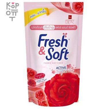 LION Essence Fresh &amp; Soft Sparkling Kiss(Red Rose) - Кондиционер для белья 600мл., мягкая упаковка — Корейские товары для всей семьи(КорОпт)