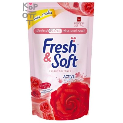 LION Essence Fresh &amp; Soft Sparkling Kiss(Red Rose) - Кондиционер для белья 600мл., мягкая упаковка