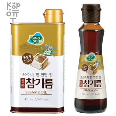 SingSong Sesame oil, salted only once - Кунжутное масло, посоленное только один раз, 320мл.*12шт. в Коробке &mdash; Корейские товары для всей семьи(КорОпт)